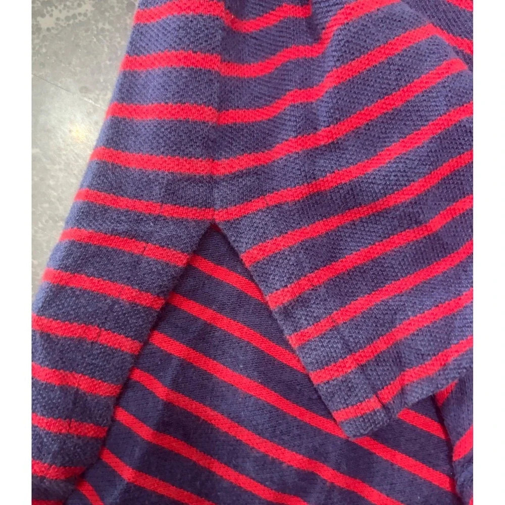 Polo Ralph Lauren Mens Large Navy Red Striped Short Sleeve Pique Polo Shirt L